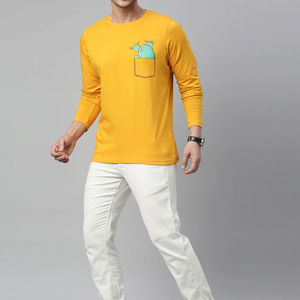 T-shirt vierge à manches longues en coton doux de qualité supérieure, prix de gros abordable, faible MOQ, personnalisable avec logo - Product Image 3