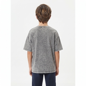 T-shirt unisexe pour enfants, dernier design, style décontracté, vintage, effet délavé, épaules tombantes, manches courtes, 100% coton jersey, logo personnalisé - Product Image 3