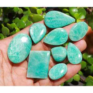 Pierre précieuse Amazonite naturelle de haute qualité Cabochon pierre bleue en vrac pour la fabrication de bijoux pierre Amazonite bleue polie - Product Image 6
