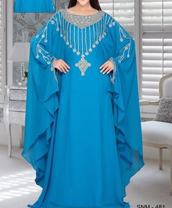 <b>Pink</b> Embroidered Polyester Women Floor Length Regular Fit Long Sleeve Solid Color Modest Islamic Style Plus Size Evening Party - Product Image 3