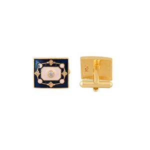 Mancuernillas Rectangulares de Lujo con Baño de Oro y Esmalte Azul Marino para Hombre, Accesorios para Camisa Formal, Regalo de Boda o Negocios - Product Image 5