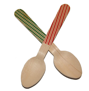 Lot de 4 cuillères à dessert jetables en bois et imprimées – Ustensiles de cuisine à petit prix - Product Image 5