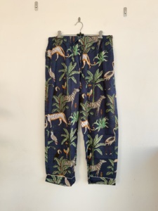 Conjunto de Pijama de Manga Larga con Estampado Tropical Floral para Mujer, Cuello Camisero, 100% Algodón Tejido, Casual, Verano, Suave, con Botones - Product Image 4