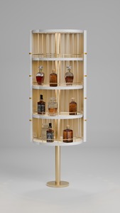 Rounded Spinning AXIS Argmac <b>Bar</b> Cabinet Stainless Steel Handles Premium Wine Storage 5+ Compartments Designed for Home - Product Image 2