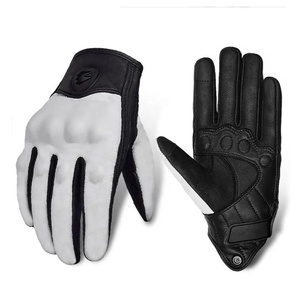 Protección de motocicleta de cuero Real, guantes transpirables para motocicleta, guantes de carreras para montar, guantes de Motocross Retro con pantalla táctil - Product Image 2