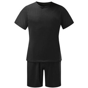 Nueva Llegada, Ropa Deportiva para Hombre, Estilo Informal, 100% Algodón, Antiarrugas, Conjunto de 2 Piezas, Camiseta y Pantalones Cortos con Logotipo Frontal - Product Image 1