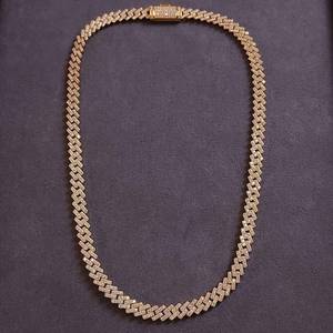 สร้อยคอคิวบันเพชรโมอิสซาไนต์เงินแท้ 925 ชุบทอง 8 มม. ทรงเหลี่ยมเจียระไนแบบบริลเลียนท์ สไตล์ฮิปฮอป เครื่องประดับสำหรับทุกเพศ เหมาะสำหรับงานปาร์ตี้ ของขวัญ - Product Image 3