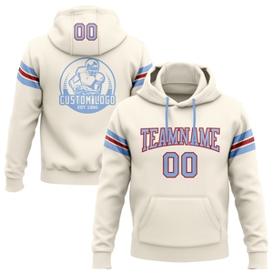 Sweat-shirt à capuche de football bleu clair-rouge, nouvelle conception, sur mesure, vente en gros directe pour l'industrie - Product Image 1