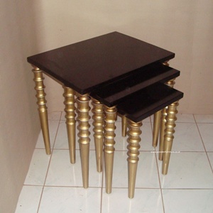 Bàn Làm Tổ Bằng Gỗ Cổ Điển Được Thiết Kế Để Trang Trí Nội Thất Nội Thất Phòng Khách Hiện Đại Bằng Sơn Màu Đen Và Vàng - Product Image 1