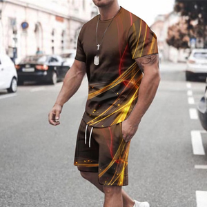 ชุดเซ็ตเสื้อยืดแขนสั้นและกางเกงขาสั้นชายหาดสไตล์วินเทจลำลองสำหรับฤดูร้อน ระบายอากาศได้ดี เป็นมิตรกับสิ่งแวดล้อม - Product Image 5