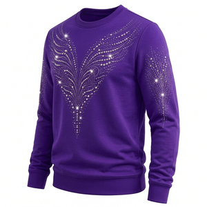 Sudaderas de Hombre con Pedrería, 100% Algodón, Impresión Digital, Invierno, Casual, Tejidas, Premium, Brillantes, a la Moda - Product Image 2