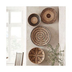 Vietnam Woven Round Wall Art Luxury Modern Seagrass <b>Basket</b> Bamboo Wall <b>Hanging</b> Rattan Wall <b>Basket</b> Decor Home <b>Indoor</b> Straw Plates - Product Image 1