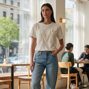 เสื้อยืดพิมพ์ลายพัฟฟ์แบบกำหนดเองสำหรับผู้ชาย โลโก้ 3 มิติ ปั๊มนูน พิมพ์ลายสกรีนตามสั่ง ผ้าฝ้าย 100% เนื้อหนา เสื้อยืดสตรีทแวร์ - Product Image 6