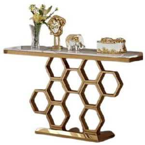 Tables consoles de luxe en métal plaqué or de haute qualité, au design unique et élégant, très attrayantes, à prix bas. - Product Image 6