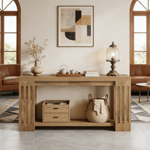 Consolle Lunga Moderna di Lusso in Legno Massello per Ingresso, Appartamento, Hotel o Soggiorno - Arredamento Contemporaneo per la Casa - Product Image 6