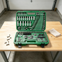 Ensemble d'outils de qualité supérieure de 150 pièces, clé à douille chromée antirouille avec étui rigide durable pour les réparations d'urgence sur la route