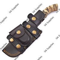 Couteau de camping multifonction DIY de haute qualité en acier Damas, manche en bois Pakka, fourreau en cuir robuste