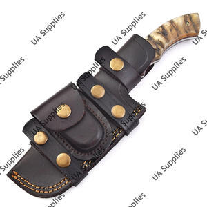 Couteau Tracker en Acier Damas de Haute Qualité, Manche en Bois Pakka, Lame Intégrale, Étui en Cuir Robuste, Vente en Gros OEM/ODM, Faible MOQ - Product Image 6