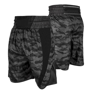 Shorts de boxe de qualité supérieure pour hommes, en polyester et coton, imprimé numérique, coupe ajustée, tissu extensible, durable, confortable et respirant - Product Image 1
