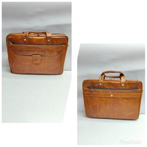 Sac pour ordinateur portable en cuir véritable, fermeture à glissière, bretelles, grande capacité, portable, pour le bureau, les voyages, l'extérieur - Product Image 4