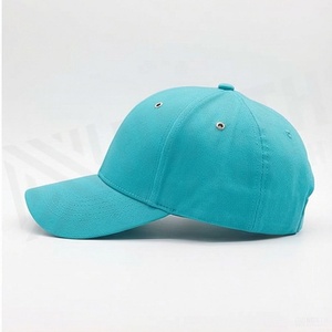 Casquette de baseball turquoise à 6 panneaux, réglable, unisexe, décontractée, couleur unie, tissu sergé, taille adulte - Product Image 3