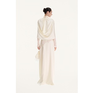 Vestidos Ecológicos para Mujer, Diseño Original (ODM), Vestido Largo Antiarrugas, Nuevo Estilo Línea A, Corte Regular, Decoración de Encaje, Vestidos Elegantes para Mujer - Product Image 1