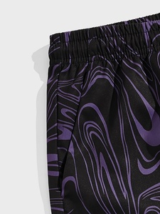 Shorts de plage décontractés pour hommes à rayures avec cordon de serrage, style hawaïen, pour le surf et la natation, minimalistes, 100% coton, longueur genou, pour les loisirs - Product Image 5