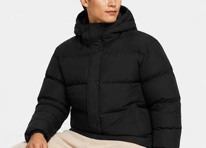 Veste matelassée à capuche pour homme, col montant, couleur unie, rembourrage en polyester, séchage rapide, coupe-vent, vêtements d'hiver décontractés, fermeture éclair classique - Product Image 6