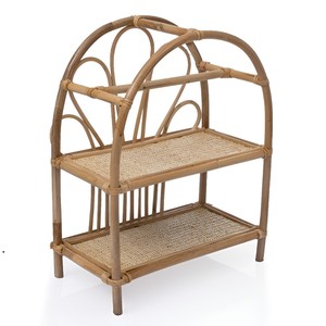 Rattan shoe rack stands floor standing racks to store shoes hand-crafted cane shelving unit - Product Image 2