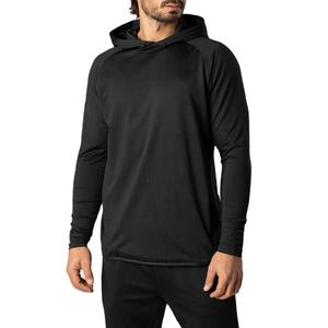 Sudadera con capucha deportiva personalizada para hombre 92% poliéster 8% Spandex naranja con Capucha ajustable tela bordada sudaderas de tela reciclada - Product Image 4