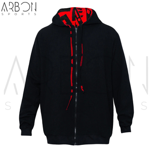 Sweat à capuche réversible à motif géométrique tendance, lavable en machine, personnalisable par sublimation, fermeture éclair intégrale, tissu double couche - Product Image 2