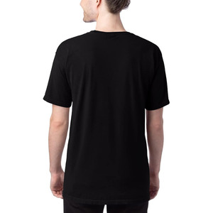 T-shirt pour homme à manches courtes, col rond, couleur unie noire, 100% coton, coupe classique, fabriqué en usine - Product Image 2
