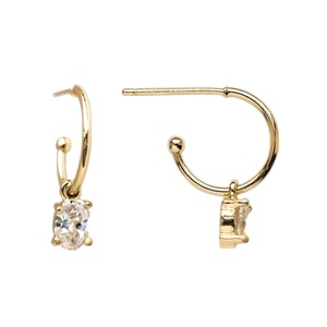 Boucles d'oreilles clous en argent sterling 925 plaqué or avec zircon cubique, design occidental fait main, tendance, en forme de cœur, pour fête et anniversaire - Product Image 1