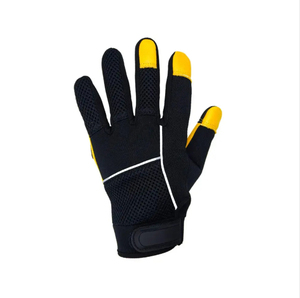 Yellow <b>Synthetic</b> <b>Leather</b> Work Gloves Abrasion Resistant Lightweight Safety Gloves Industrial Construction Utility Protective Glo - Product Image 2