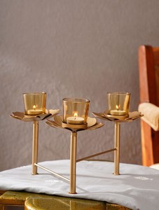 Portavelas de Metal decorativo de estilo nórdico de gran venta, Metal en hierro, el mejor diseño, mesa hecha a mano, soporte de vela para servir Cena - Product Image 3