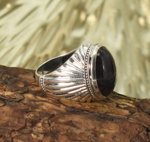 Bague en argent sterling pour homme avec grenat – Bague de style ottoman en argent sterling 92,2 - Product Image 3