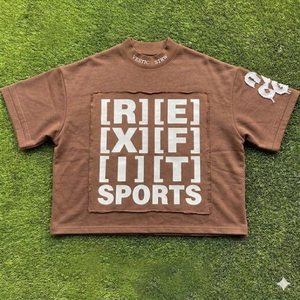 REXFIT SPORTS Ropa Deportiva Informal de Moda, 100% Algodón, MOQ Bajo, Transpirable, Camiseta Corta Moderna, Camisetas con Diseño Gráfico Personalizado - Product Image 5