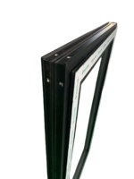 Fenêtres à battants en aluminium à rupture de pont thermique, persiennes pliantes en bois, insonorisées, isolées thermiquement, double vitrage en verre trempé 6063-T5