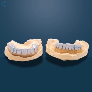 10 <b>Top</b> And 10 Bottom Iced Out Hip Hop Grillz Customized Rapper Style Moissanite Grillz For Him 925 Sterling <b>Silver</b> Grillz - Product Image 5