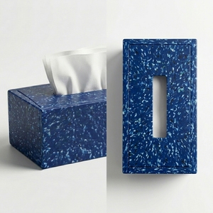 Cubierta Moderna para Caja de Pañuelos con Diseño Abstracto Verde Marmoleado, Porta Servilletas Rectangular, Decoración para el Hogar, Accesorio de Escritorio Ecológico - Product Image 2