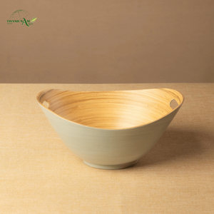 Tazón Desechable Ecológico de Bambú Hilado con Diseño Minimalista, Base Elevada y Asas Laterales - Product Image 6