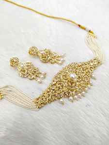 Sparkling Premium AD <b>Indian</b> Brass <b>Jewellery</b> <b>Set</b> for Women Wedding Festivals Special Events Necklace and Earrings Combo - Product Image 2