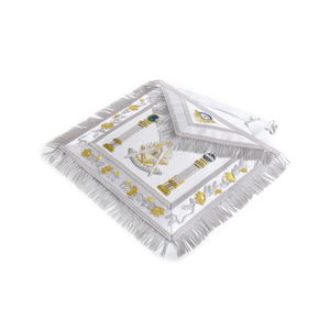 Luxury <b>White</b> Lambskin Masonic <b>Apron</b> Silver Bullion Gold Accent Design All Masonic Lodge <b>Aprons</b> & Accessories In One Store - Product Image 3