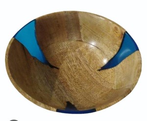 Tazón de Resina y Madera Hecho a Mano, Decorativo, Moderno, Brillante, para Servir Frutas y Postres, Decoración para el Hogar y Fiestas, Acabado de Alta Calidad - Product Image 2