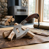 Hache Tomahawk en acier à haute teneur en carbone MS Enterprise, manche en bois, hache à fendre de qualité industrielle, garantie de 3 ans, multi-usages