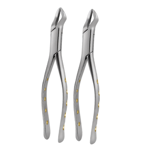 2 Piezas de Fórceps Dentales para Extracción 88R 88L, Agarre de Pitón Hueco Dorado, Juego de Herramientas Quirúrgicas de Extracción de Acero Inoxidable, Kit Manual - Product Image 2