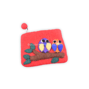 Bolsos Tote de Fieltro para Mujer, Bolso con Diseño de Pareja de Loros - Product Image 1