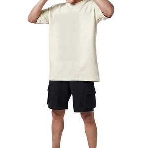 T-shirt surdimensionné en coton 100% de haute qualité avec logo personnalisé, épaules tombantes, pour homme, style streetwear, vintage, uni - Product Image 2