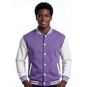 Veste de baseball personnalisée au style universitaire pour les marques de blousons varsity, corps en mélange de laine avec manches contrastées - Product Image 4
