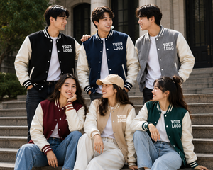 เสื้อแจ็คเก็ตวาร์ซิตี้มหาวิทยาลัยเมเปิลริดจ์ แคนาดา แบบสั่งทำพิเศษ ตัวเสื้อทำจากผ้าขนสัตว์พรีเมียม แขนเสื้อทำจากหนังแท้ ตกแต่งด้วยตัวอักษรเชนิลล์ รับผลิตแบบ OEM ODM - Product Image 5